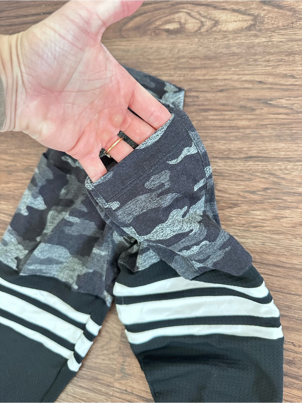 Bombshell Sportswear Black & Gray Camo Thigh Highs - Picture 2 of 4